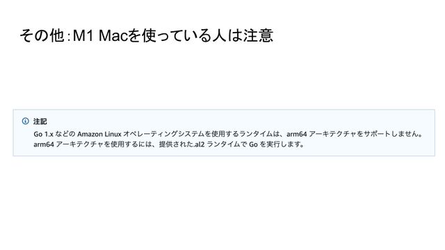 その他：M1 Macを使っている人は注意
