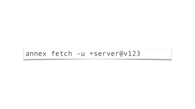 annex fetch -u +server@v123
