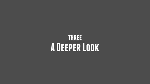 three
A Deeper Look
