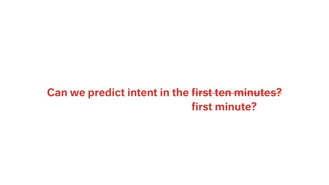 Can we predict intent in the ﬁrst ten minutes?
ﬁrst minute?
