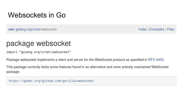 Websockets in Go
