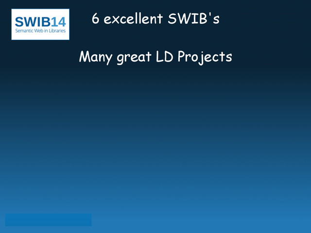 6 excellent SWIB's
!
Many great LD Projects
