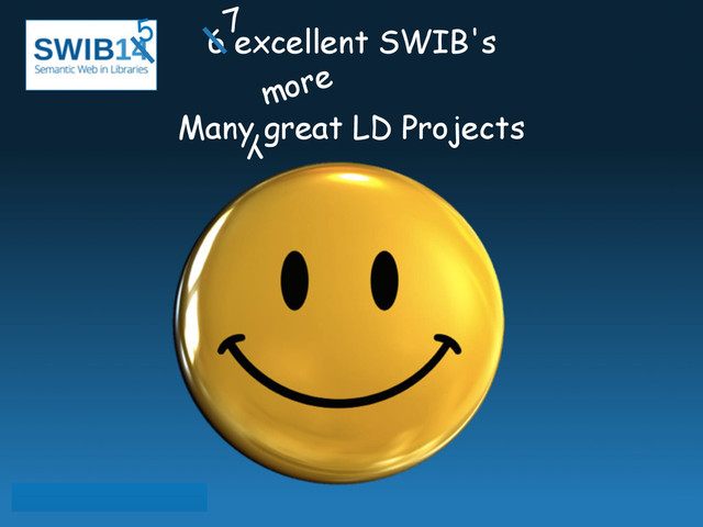 6 excellent SWIB's
!
Many great LD Projects
7
5
more
y
