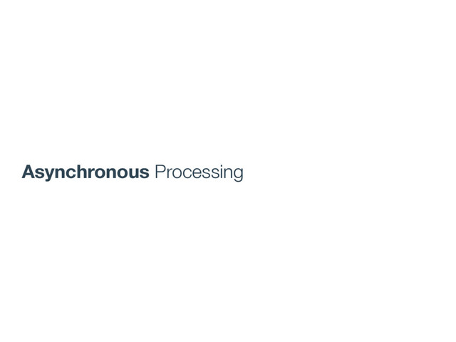 Asynchronous Processing
