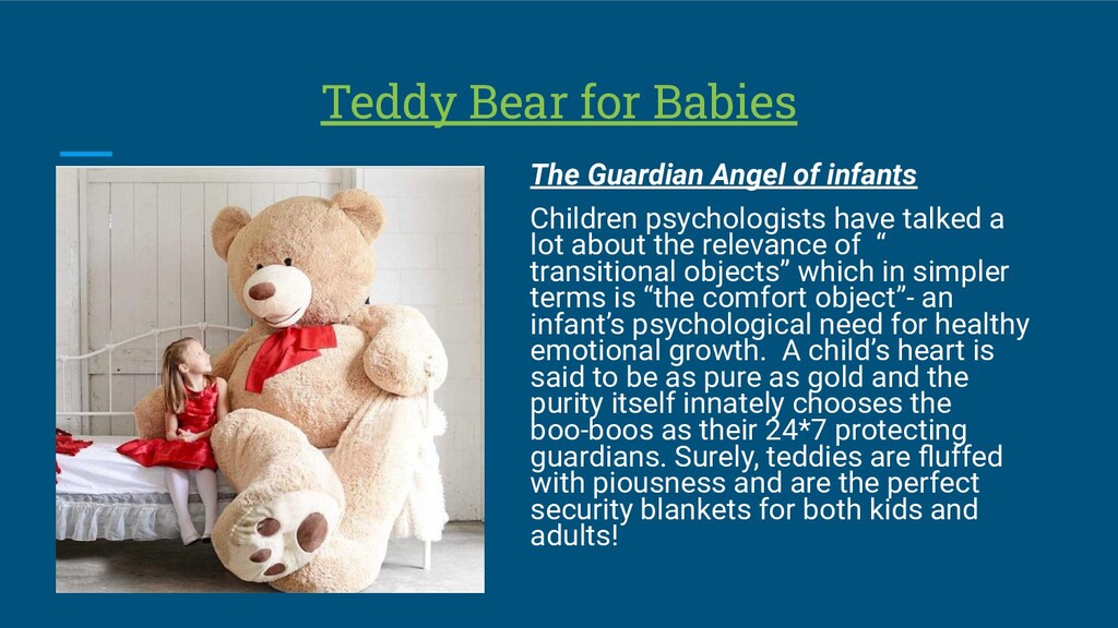 Importance Of Teddies For Kids Speaker Deck