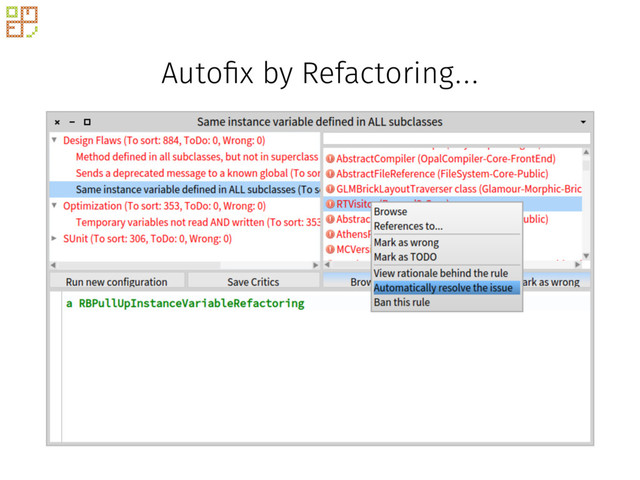 Auto!x by Refactoring…
