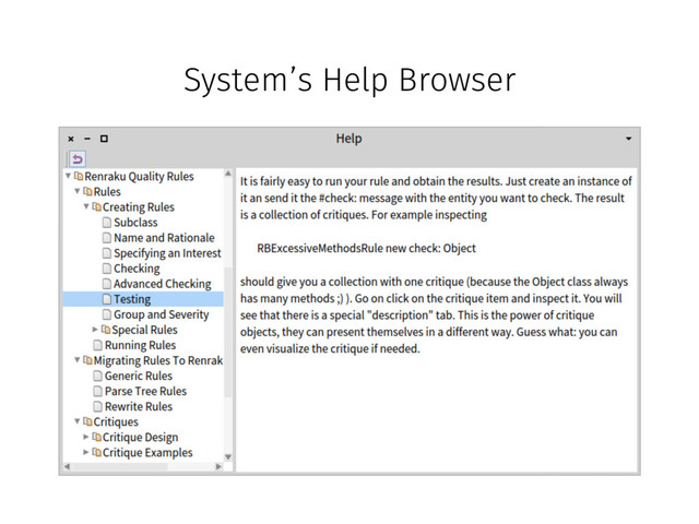 System’s Help Browser

