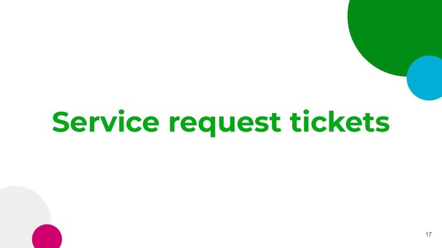 Service request tickets
17
