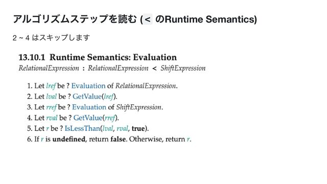 アルゴリズムステップを読む ( <
のRuntime Semantics)
2 ~ 4
はスキップします
