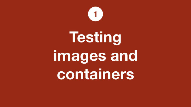 Testing
images and
containers
1
