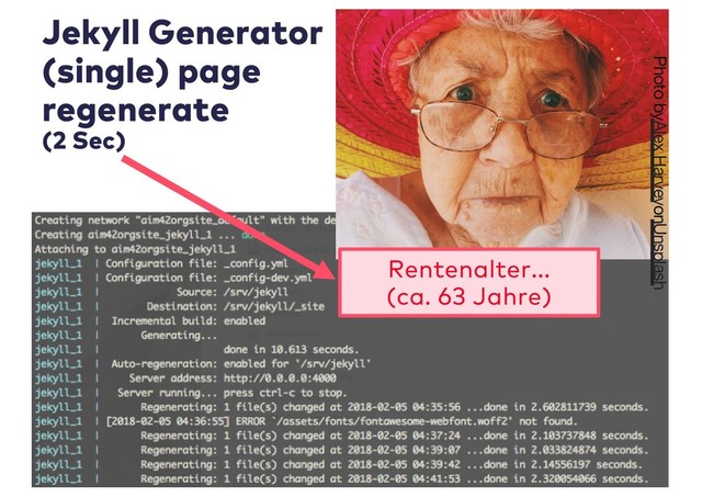 Jekyll Generator
(single) page
regenerate
(2 Sec)
Rentenalter...
(ca. 63 Jahre)
Photo byAlex HarveyonUnsplash
