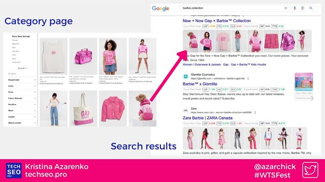 techseo.pro
Kristina Azarenko @azarchick
#WTSFest
Category page
Search results
