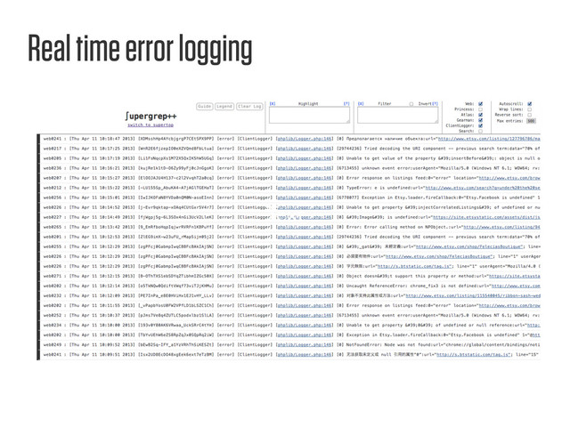 Text
Real time error logging
