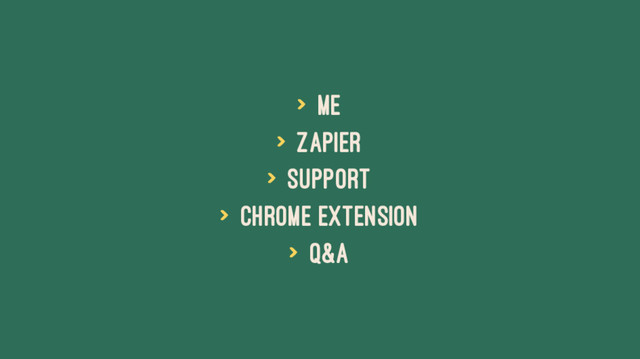 > Me
> Zapier
> Support
> Chrome Extension
> Q&A
