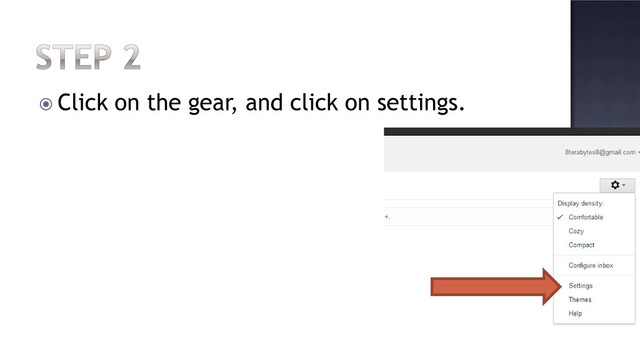  Click on the gear, and click on settings.
