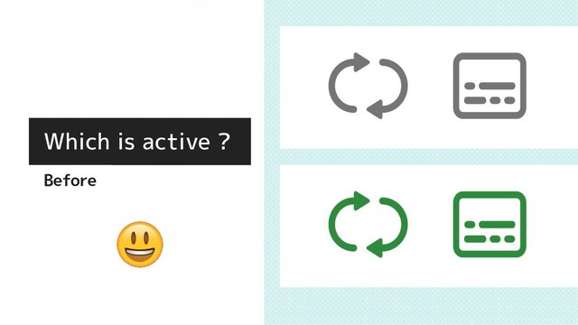 Which is active ?
Before
