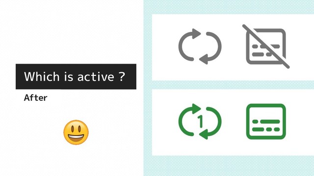 Which is active ?
After
