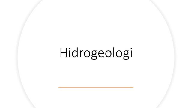 Hidrogeologi
