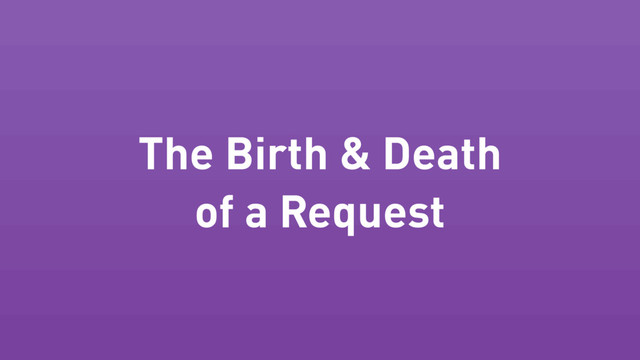 The Birth & Death
of a Request
