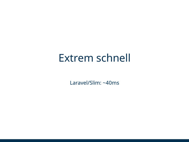Extrem schnell
Laravel/Slim: ~40ms
