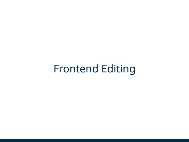 Frontend Editing
