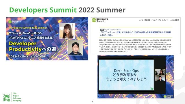 Developers Summit 2022 Summer
4
