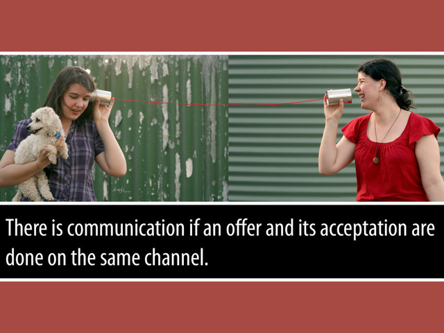 There is communication if an oﬀer and its acceptation are
done on the same channel.
