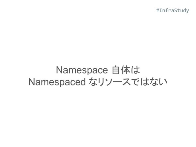 Namespace 自体は
Namespaced なリソースではない
