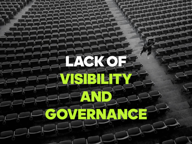 LACK OF
VISIBILITY
AND
GOVERNANCE

