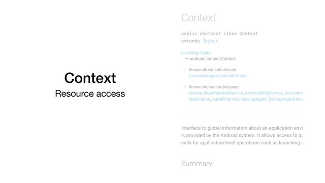 Context
Resource access
