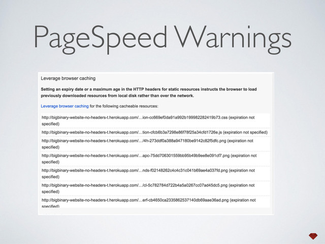 PageSpeed Warnings
