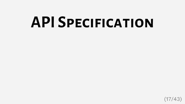 API Specification
