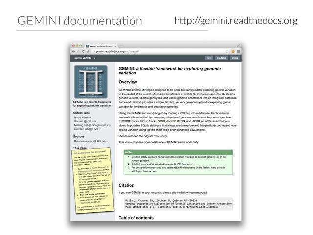 GEMINI documentation http://gemini.readthedocs.org
