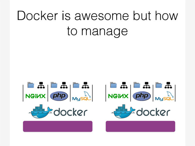 Docker is awesome but how
to manage
