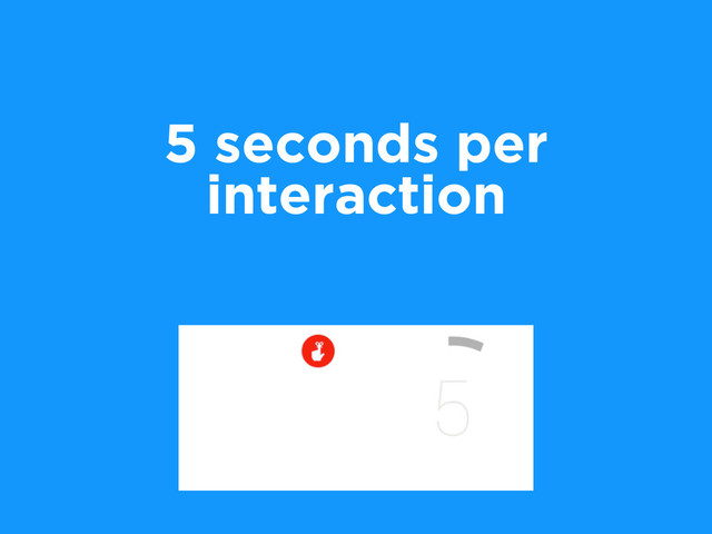 5 seconds per
interaction
