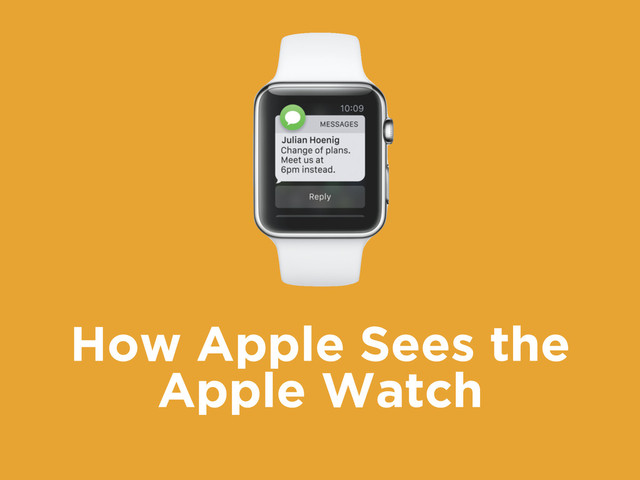 How Apple Sees the
Apple Watch

