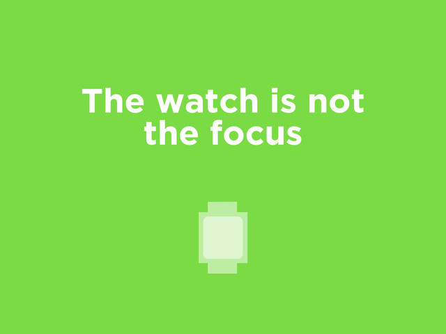 The watch is not
the focus
