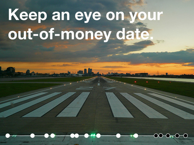 Keep an eye on your
out-of-money date.
