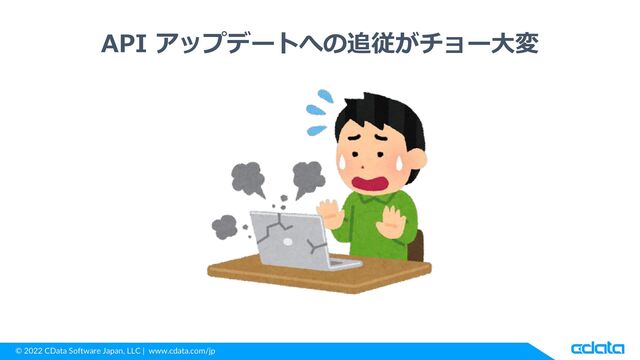 © 2022 CData Software Japan, LLC | www.cdata.com/jp
API アップデートへの追従がチョー大変
