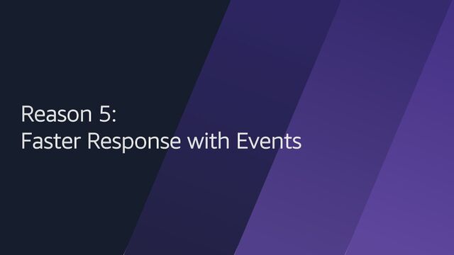 Reason 5:
Faster Response with Events
