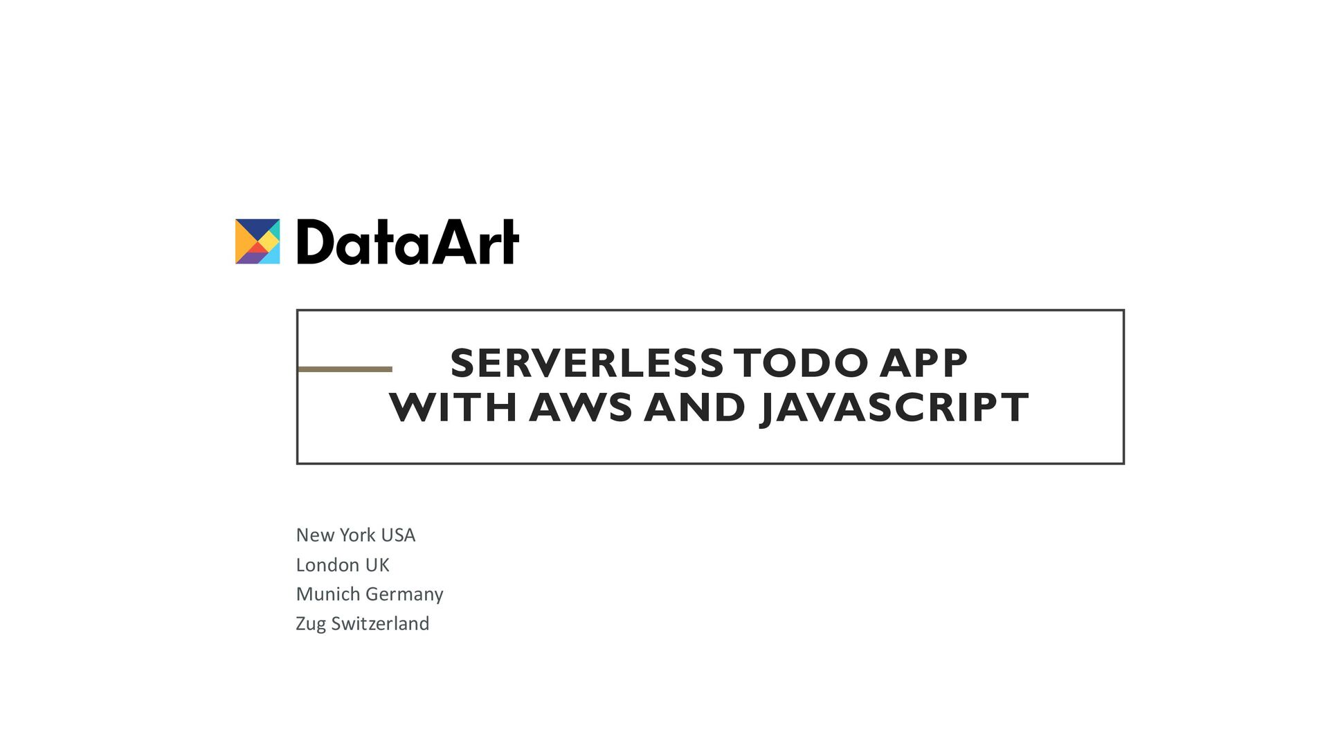 Serverless Todo App with AWS - Speaker Deck