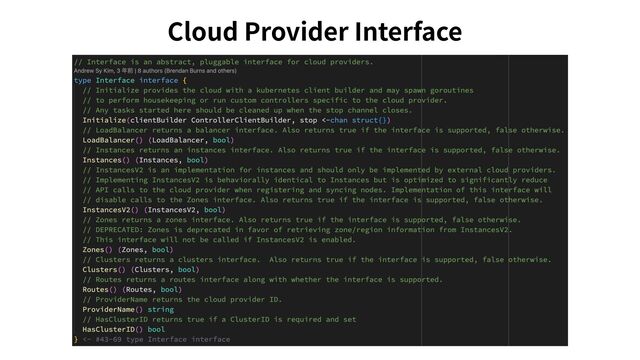 Cloud Provider Interface
