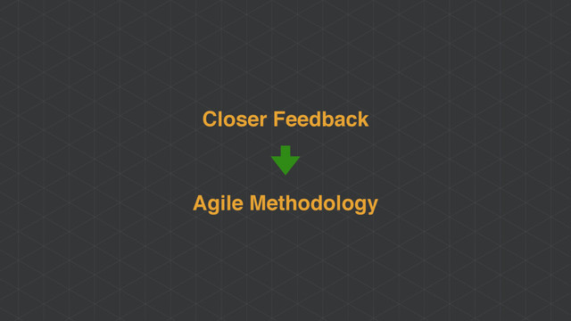 Closer Feedback
Agile Methodology
