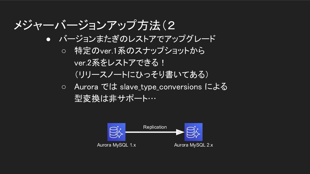 Aurora Mysql の お手製 メジャーバージョンアップ Speaker Deck