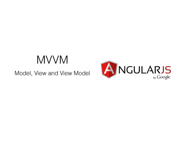 MVVM
Model, View and View Model

