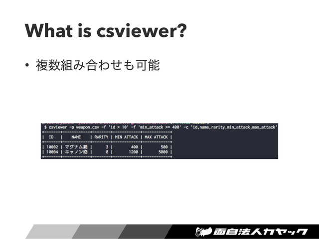 What is csviewer?
• ෳ਺૊Έ߹Θͤ΋Մೳ
