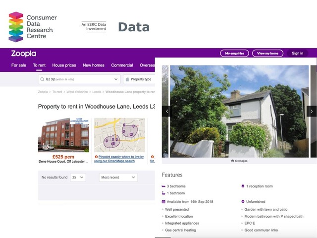 Data
• Rental data from online property search
engine Zoopla, cleaned and supplied by
When Fresh
• 652,454 listings in 2014 and 552,459 in
2015 After cleaning n= 1,063,419
• Range of attributes including listing
price, number of beds, type of property
• Important to note that listing price ≠ final
rental price
