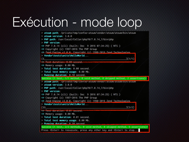 Exécution - mode loop
