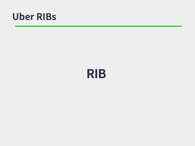 Uber RIBs
Router
Interactor
Builder
