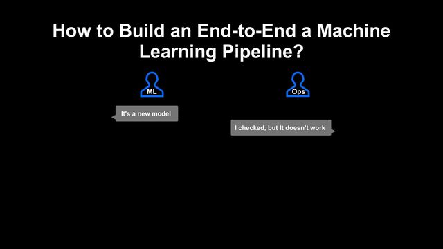 How to Build an End-to-End a Machine
Learning Pipeline?
It's a new model
I checked, but It doesn’t work
ML Ops
